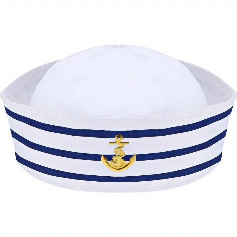 PESENAR Sailor Hat Navy Blue Yacht Blue Captain Cap White Sail Cap for Clothing Accessories for Adults