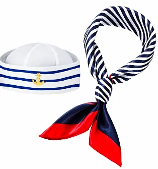 PESENAR Sailor Hat Navy Blue Yacht Blue Captain Cap White Sail Cap for Clothing Accessories for Adults