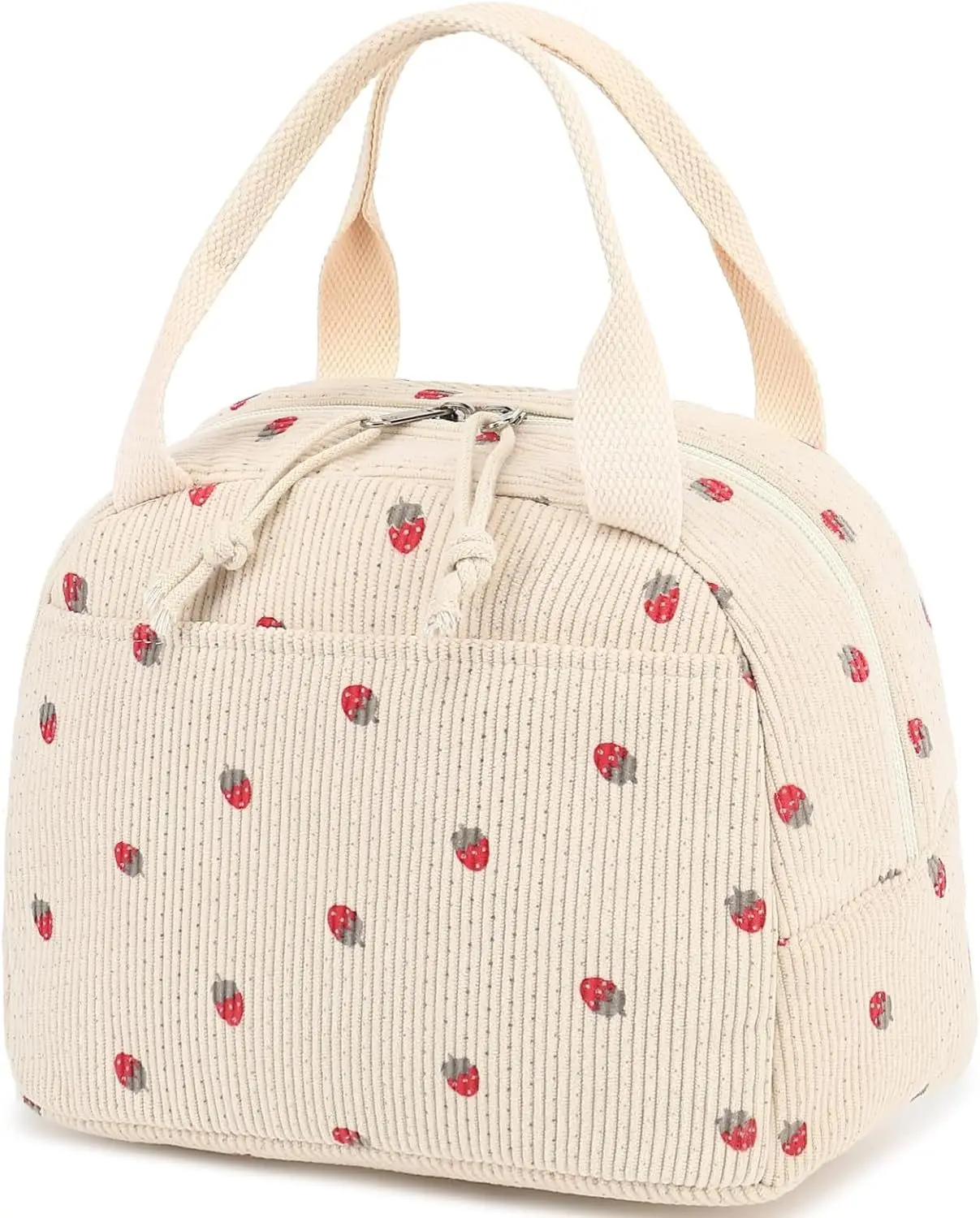 Corduroy Lunch Bag Thermal Insulation Lunch Box Storage Handbag Multifunctional Kid School Cooler Bag Picnic FoodPouch Loncheras