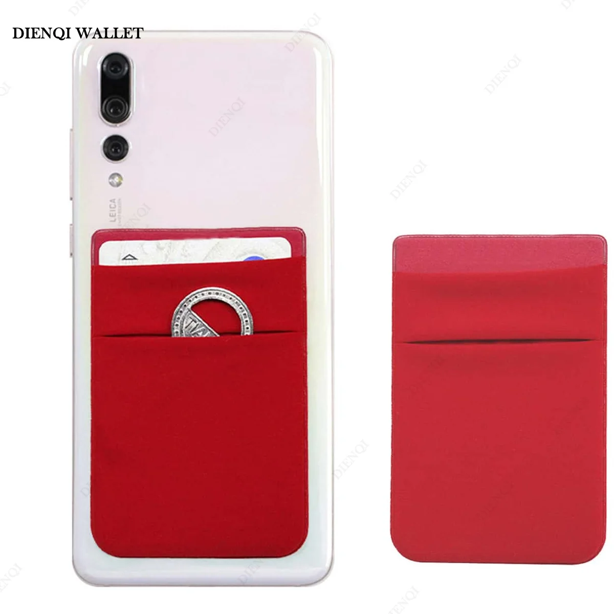Cell Phone Card Holder Slim Adhesive Sticker Fashion Mobile Phone Mini Wallet Case Credit Cardholder Pocket Portable Money Bag