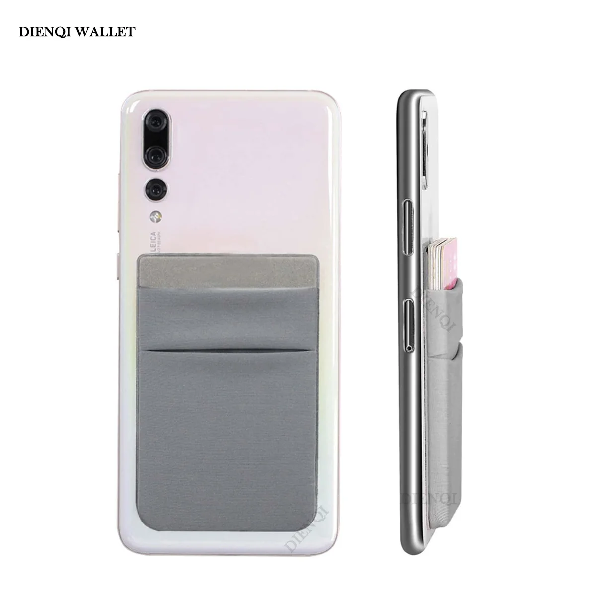 Cell Phone Card Holder Slim Adhesive Sticker Fashion Mobile Phone Mini Wallet Case Credit Cardholder Pocket Portable Money Bag