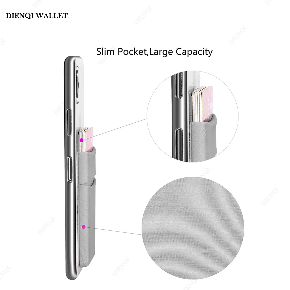 Cell Phone Card Holder Slim Adhesive Sticker Fashion Mobile Phone Mini Wallet Case Credit Cardholder Pocket Portable Money Bag