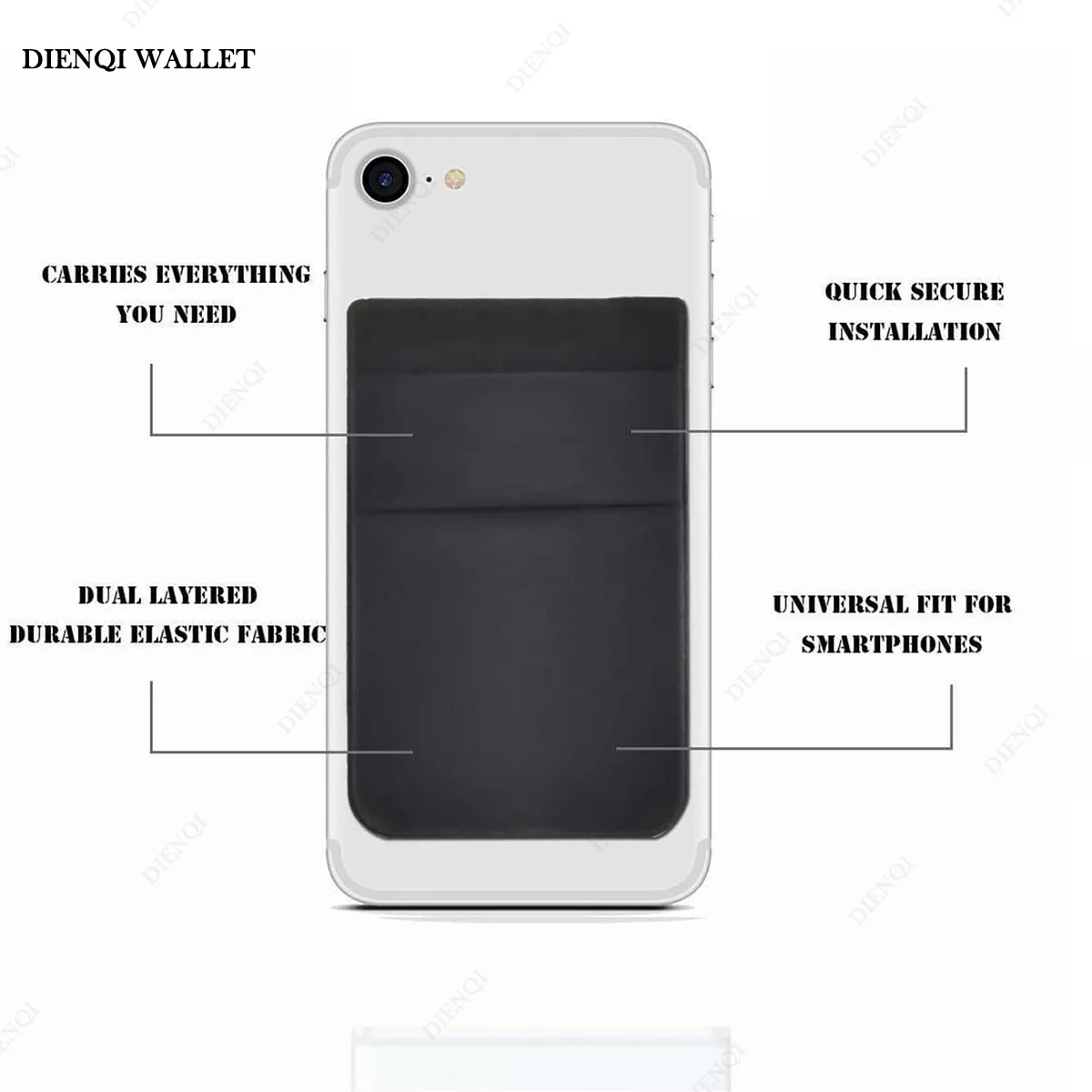 Cell Phone Card Holder Slim Adhesive Sticker Fashion Mobile Phone Mini Wallet Case Credit Cardholder Pocket Portable Money Bag