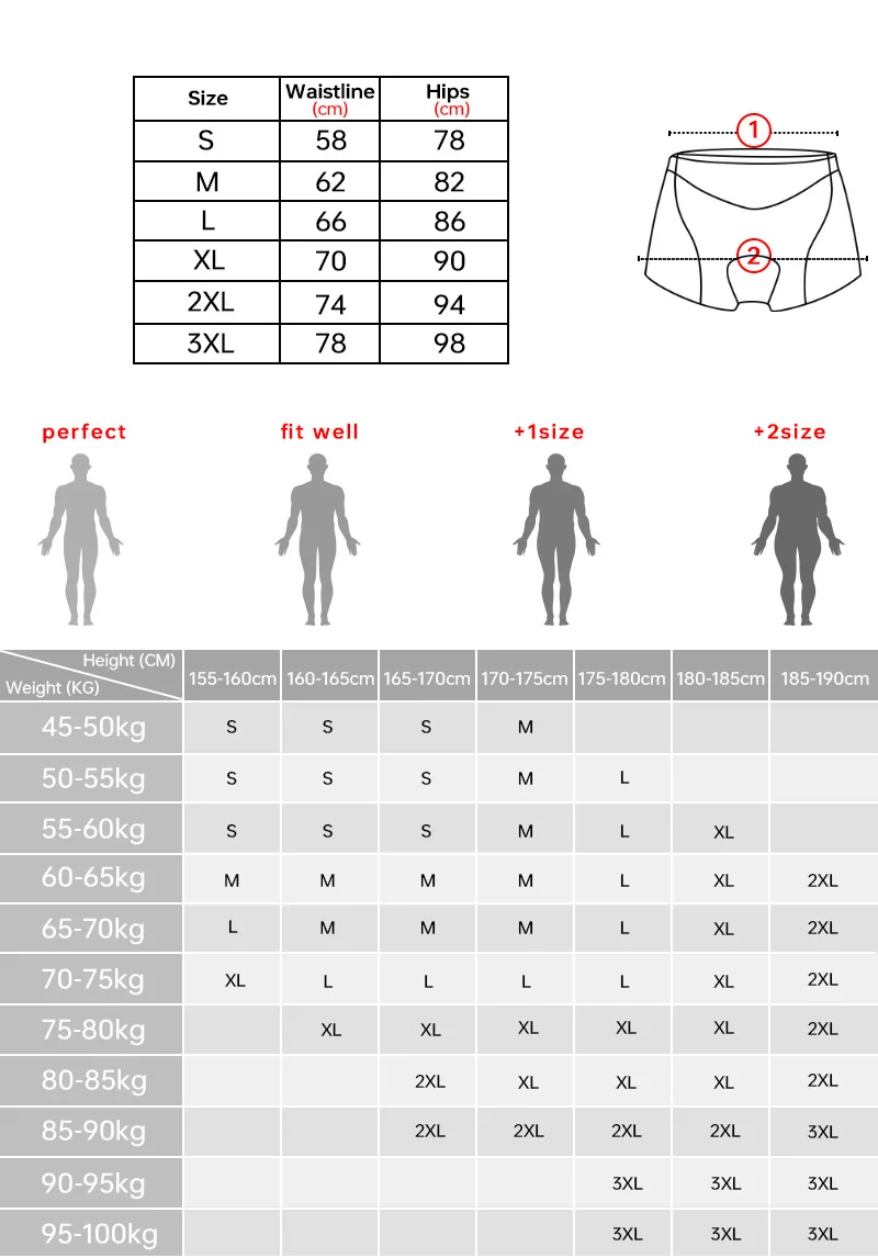 X-TIGER Men's Cycling Underwear with 5D Gel Cushioned MTB Boxer Cycling Shorts Road Cycling Underwear Cycling Equipment