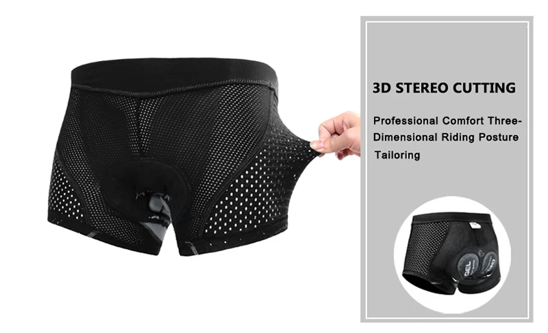 X-TIGER Men's Cycling Underwear with 5D Gel Cushioned MTB Boxer Cycling Shorts Road Cycling Underwear Cycling Equipment