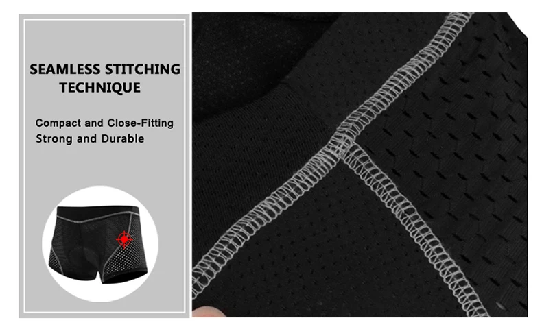 X-TIGER Men's Cycling Underwear with 5D Gel Cushioned MTB Boxer Cycling Shorts Road Cycling Underwear Cycling Equipment