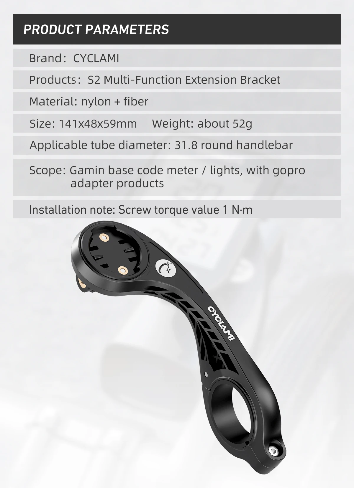 CYCLAMI S2 Bike Computer Mount Mountain Road Bicycle GPS Headlight Holder Bracket Support For GARMIN XOSS IGPSPORT Magene Coospo