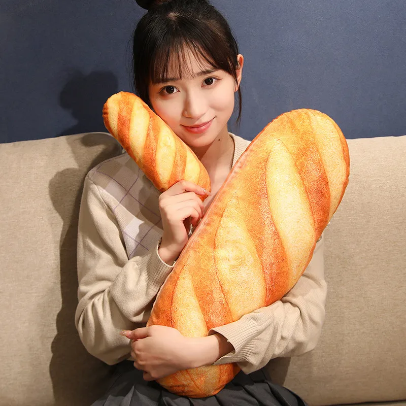 French Bread Plush Pillow Stuffed Printing Images Food Plushie Peluche Party Prop Decor Sleeping Companion Man Gift