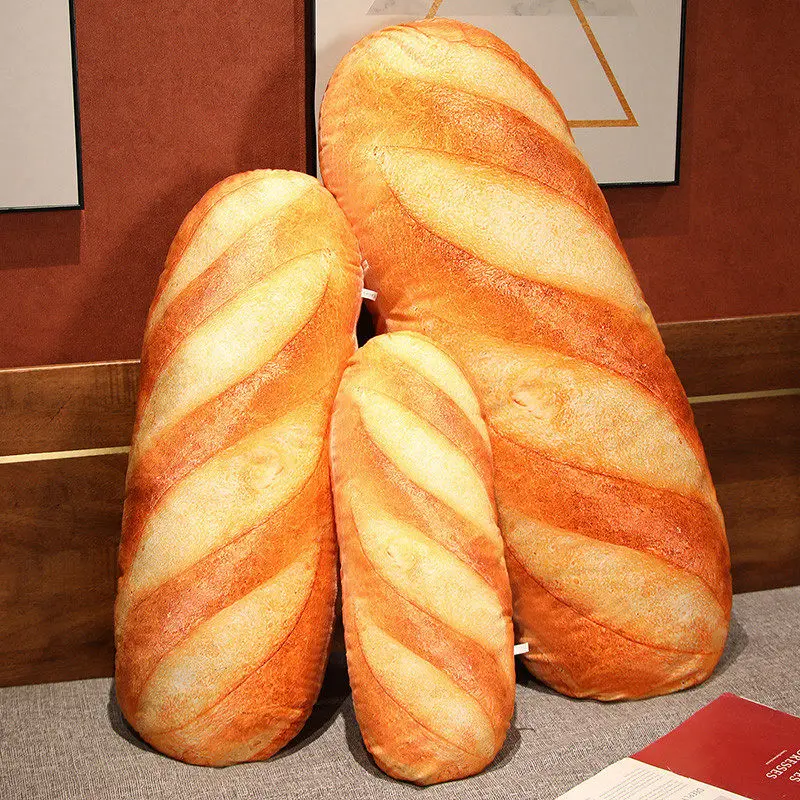 French Bread Plush Pillow Stuffed Printing Images Food Plushie Peluche Party Prop Decor Sleeping Companion Man Gift