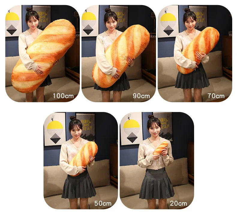 French Bread Plush Pillow Stuffed Printing Images Food Plushie Peluche Party Prop Decor Sleeping Companion Man Gift