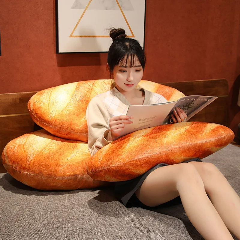 French Bread Plush Pillow Stuffed Printing Images Food Plushie Peluche Party Prop Decor Sleeping Companion Man Gift