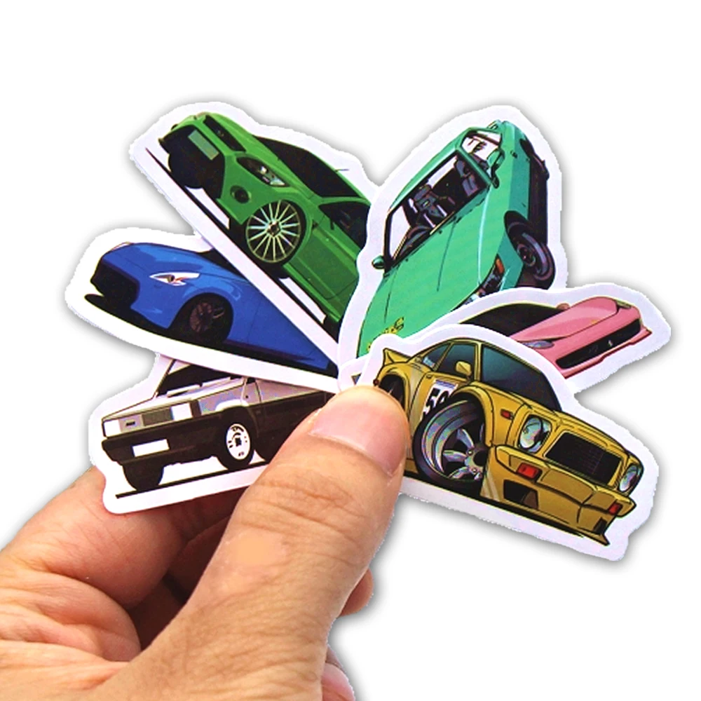 10/50/100 Pcs Retrofit Racing Car Graffiti Stickers Laptop Guitar Luggage Bike Skateboard Waterproof Sticker Decal Kid Toy