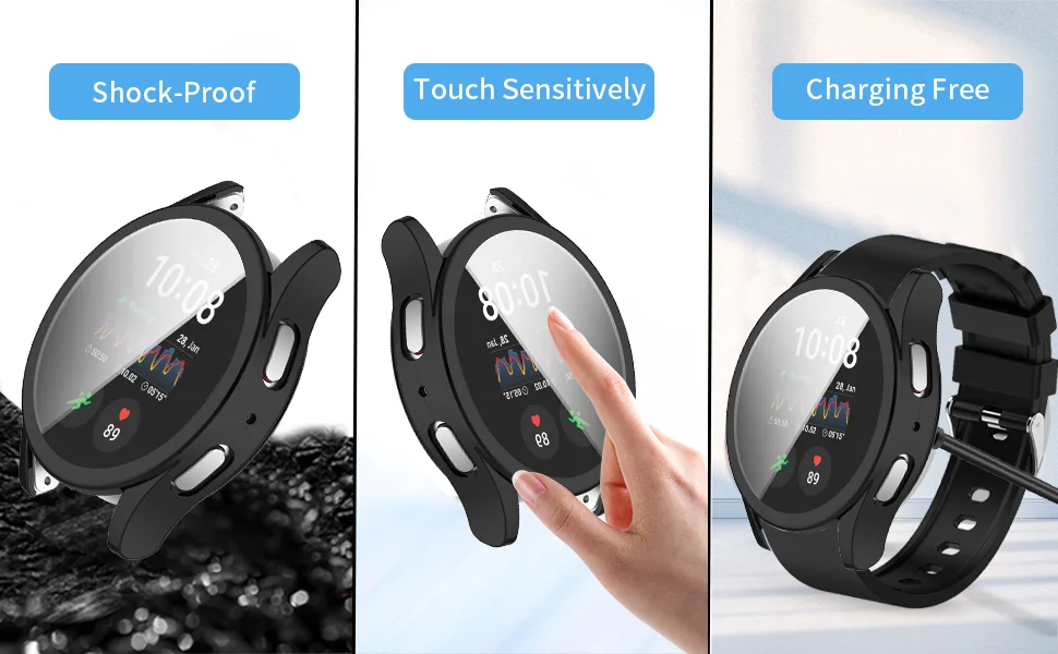Soft TPU Watch Case for Samsung Galaxy Watch 4 5 6 7 40mm 44mm Protective Cover Shockproof Anti-Scratch Full Protective