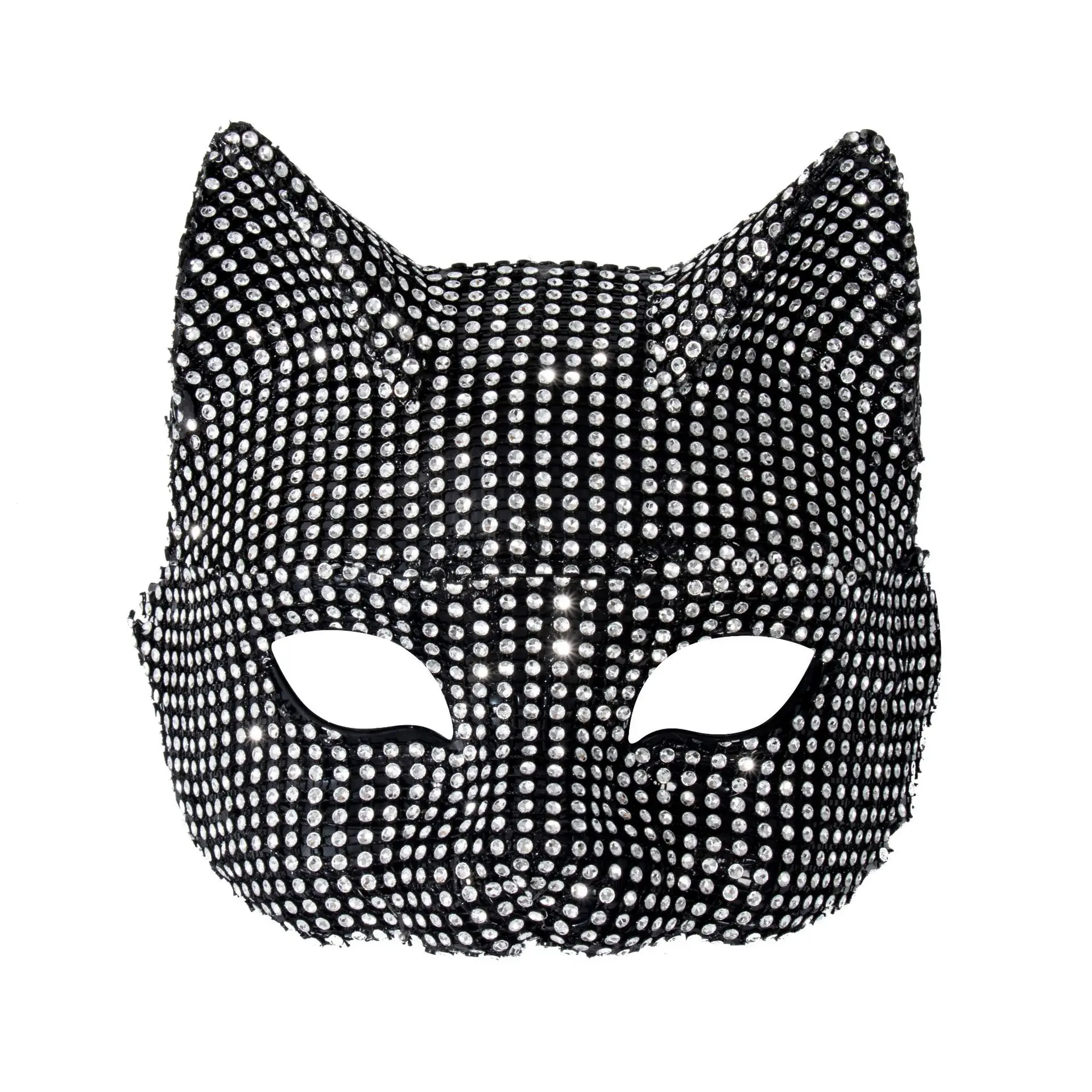Shiny Cat Ear Masks Cosplay Halloween Party Costume Accessories Long Gloves Sexy Bling Kitten Half Masks