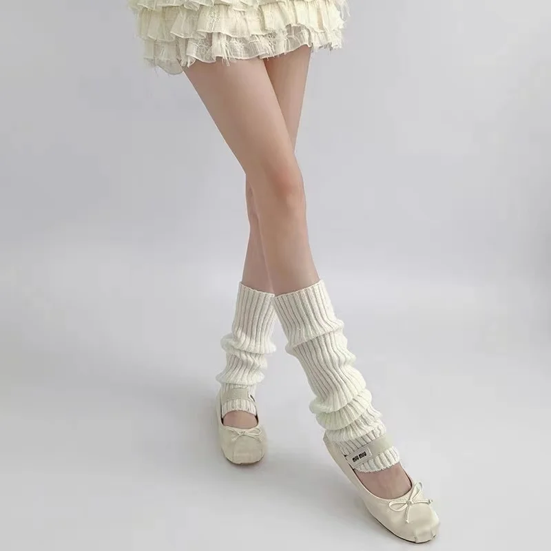 1 Pair Women Leg Warmer Japanese Lolita Long Socks Wool Knitted Foot Cover Arm Warmer Autumn Winter Crochet Heap Sock Boot Cuffs