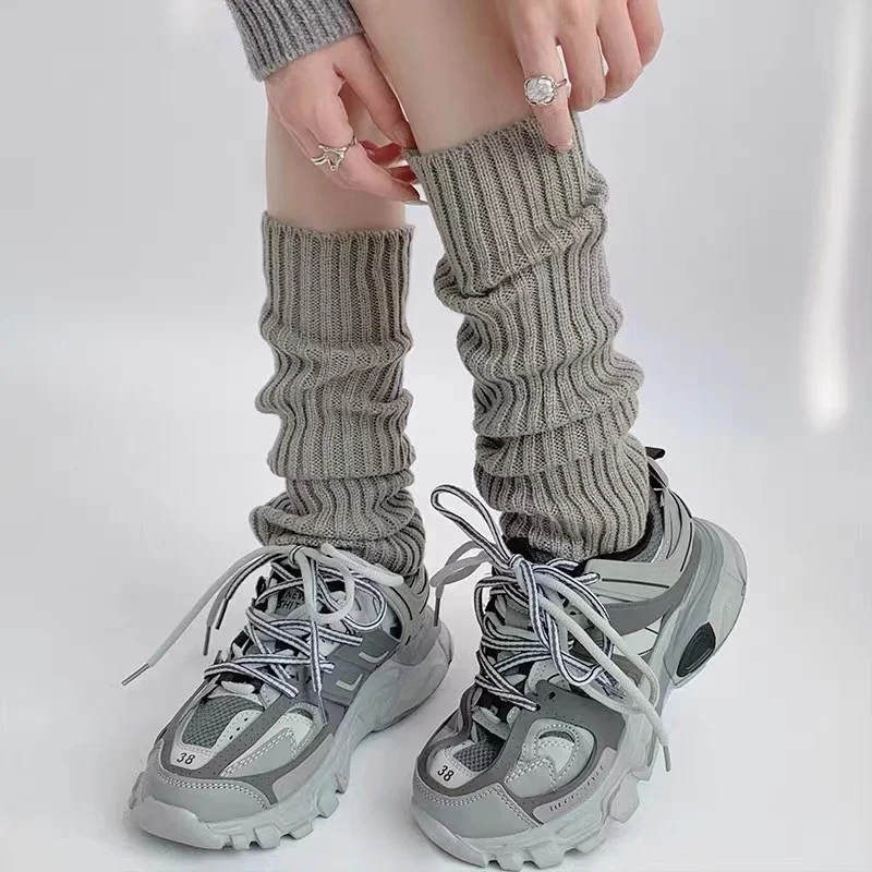 1 Pair Women Leg Warmer Japanese Lolita Long Socks Wool Knitted Foot Cover Arm Warmer Autumn Winter Crochet Heap Sock Boot Cuffs