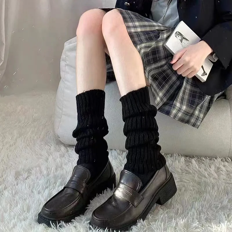 1 Pair Women Leg Warmer Japanese Lolita Long Socks Wool Knitted Foot Cover Arm Warmer Autumn Winter Crochet Heap Sock Boot Cuffs