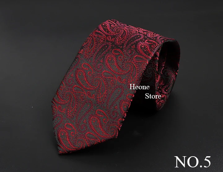 New Design Business Paisley Men Tie Red Blue Green Purple Slim Skinny 6cm Necktie Luxury Jacquard Wedding Party Cravat Accessory