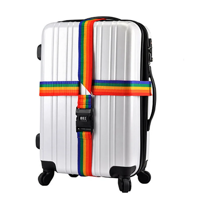 cipher lock Luggage Straps Adjustable Travel Suitcase Buckle Strap Baggage Belt Travel Accessorises Suitcase Packing Seat Belts