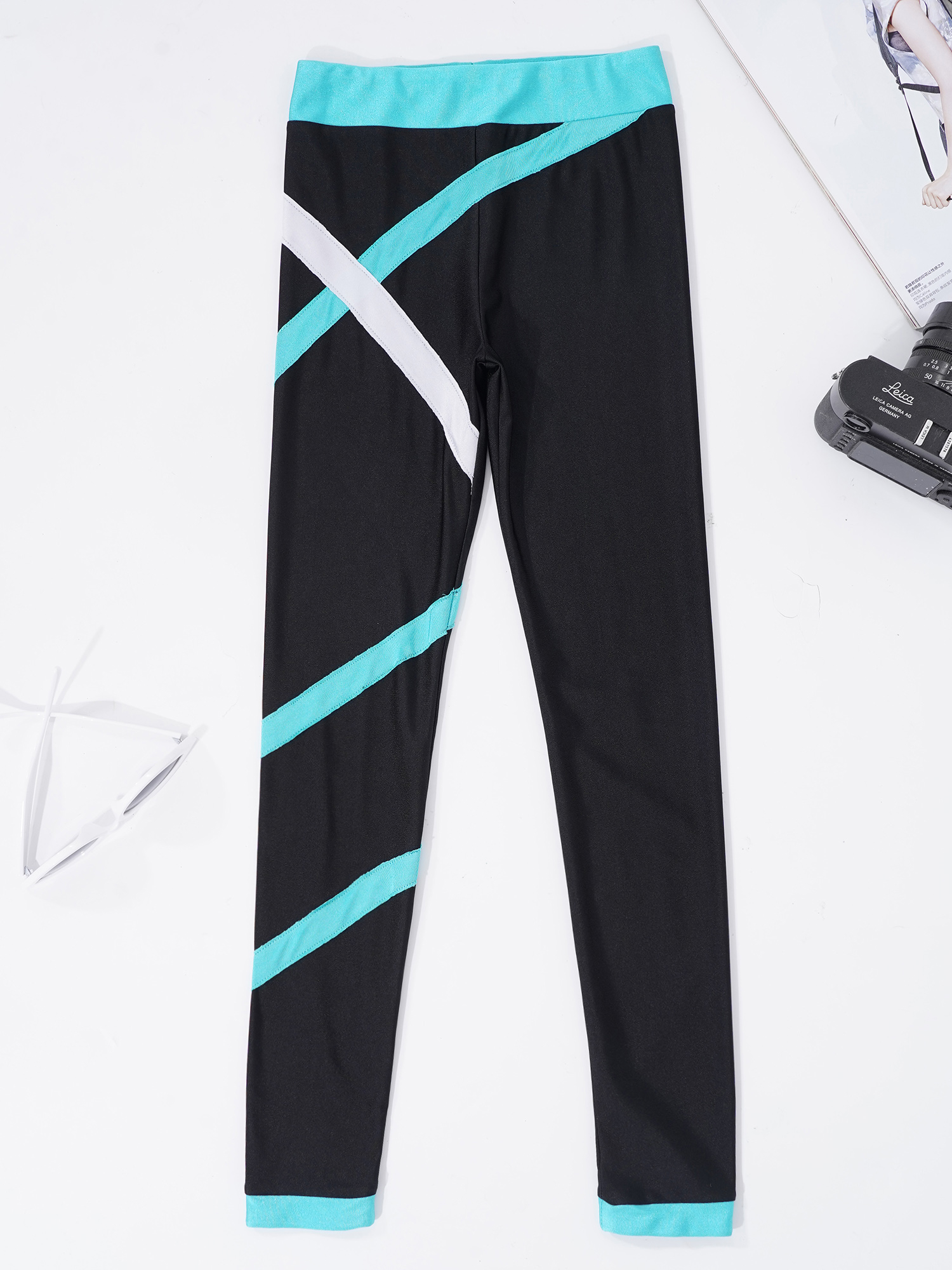 Teen Girls Figure Skating Sports Suit 3Pcs Bra Tops Shorts Leggings Jacket Set for Workout Gymnastics Fitness Yoga Training