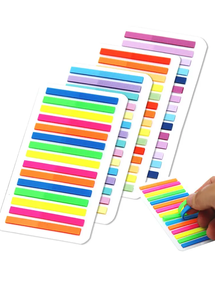 3000 Sheets Color Stickers Transparent Fluorescent Index Tabs Flags Sticky Note Page Bookmark School Office Supplies Stationery