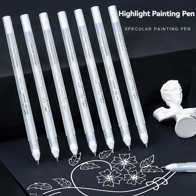 5/10 PCS Highlight White Manga Marker Pens Set 0.8 Mm Permanent Ink Scrapbook Tire Pen Waterproof Painting Pen Supplies