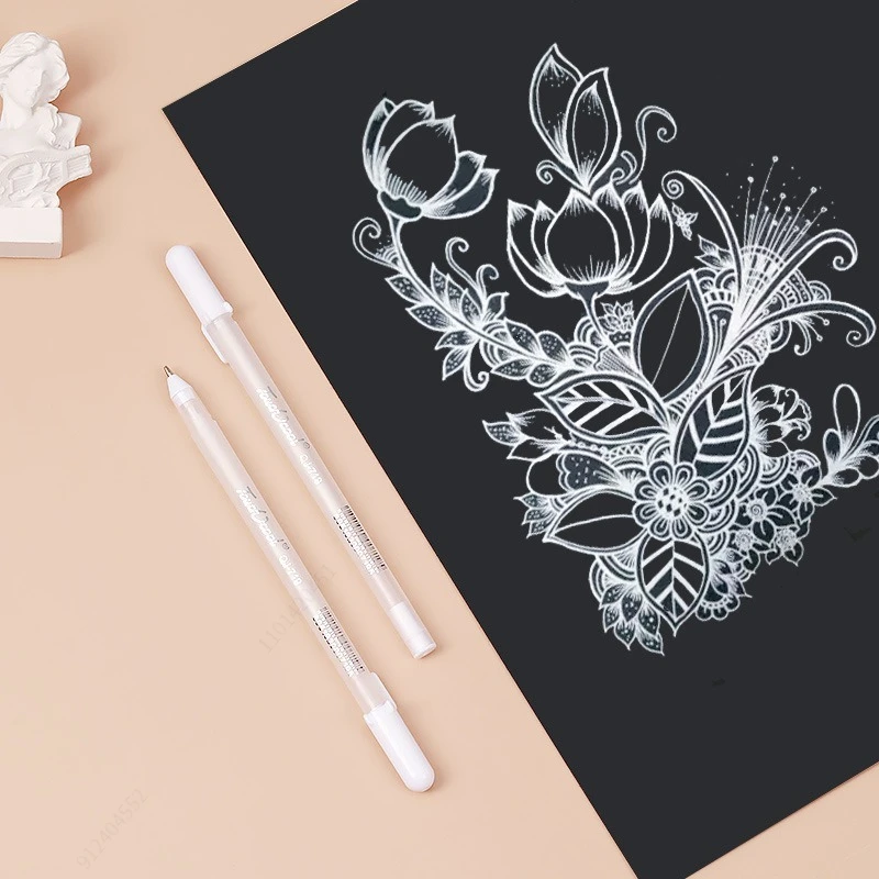 5/10 PCS Highlight White Manga Marker Pens Set 0.8 Mm Permanent Ink Scrapbook Tire Pen Waterproof Painting Pen Supplies