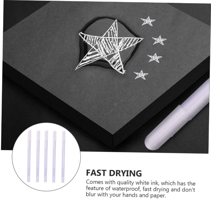 5/10 PCS Highlight White Manga Marker Pens Set 0.8 Mm Permanent Ink Scrapbook Tire Pen Waterproof Painting Pen Supplies