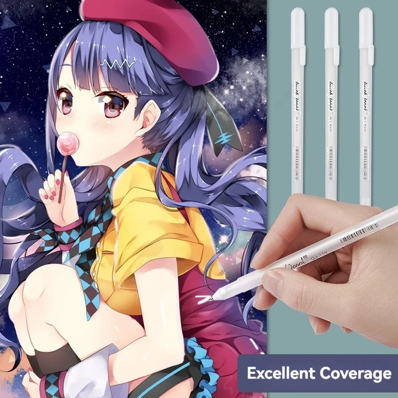 5/10 PCS Highlight White Manga Marker Pens Set 0.8 Mm Permanent Ink Scrapbook Tire Pen Waterproof Painting Pen Supplies