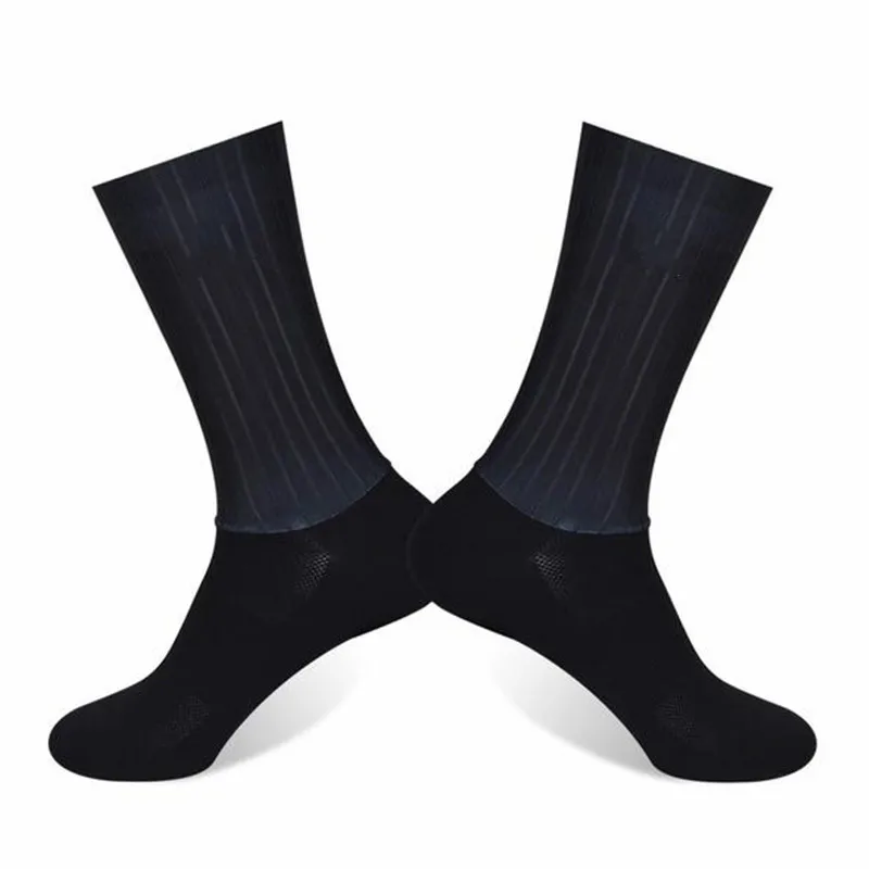 Aero Cycling Summer Anti Socks Whiteline Slip Silicone Socks Men Bicycle Sport Running Bike Socks Calcetines Ciclismo