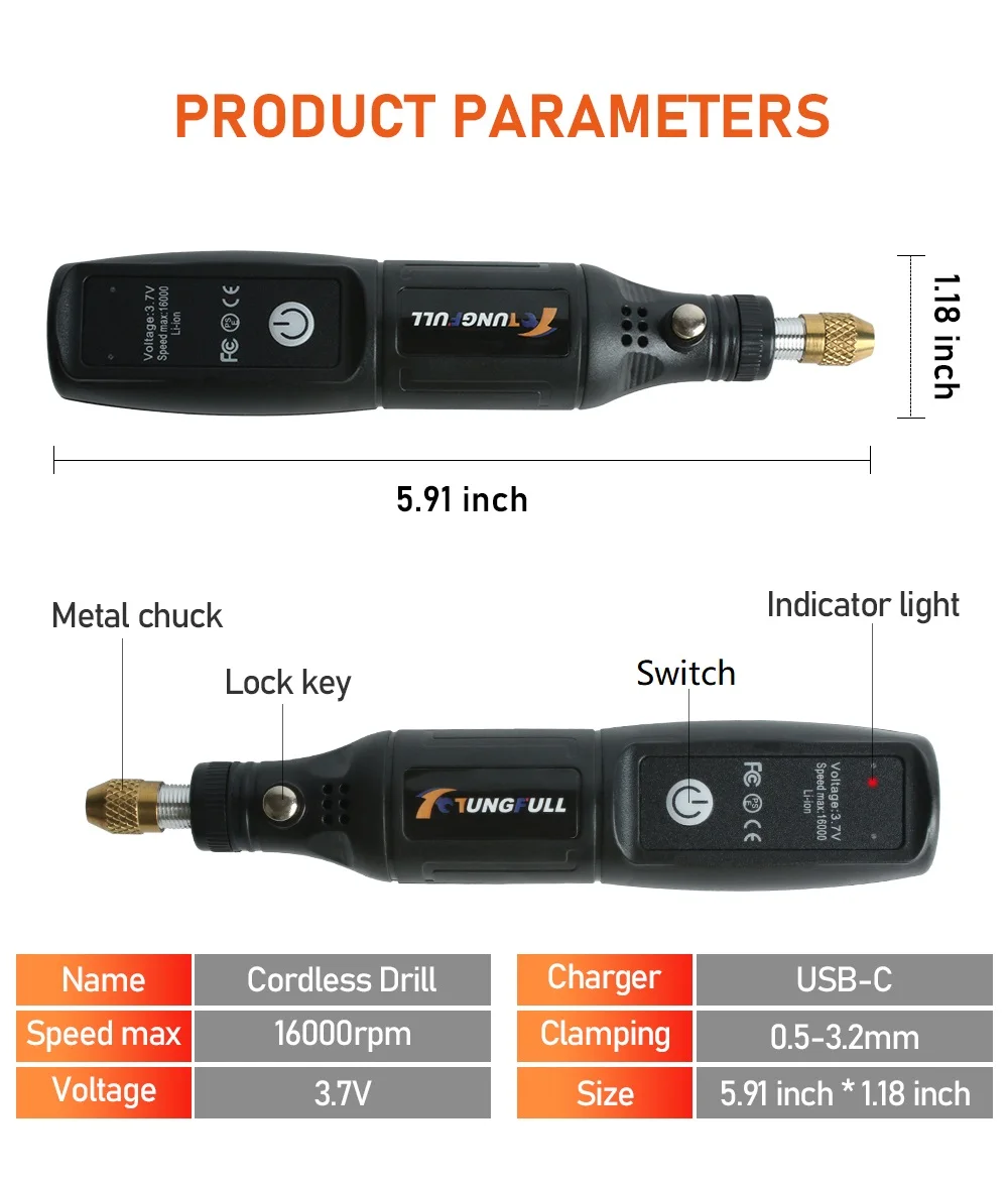 Cordless Mini Rotary Tool Electric Drill USB Rechargeable Engraving Pen For Dremel Handheld Polishing Drilling Carving DIY Craft