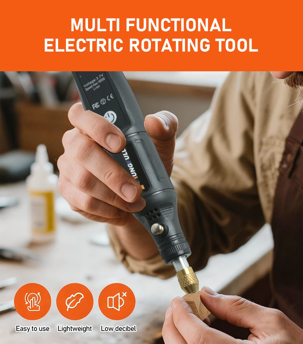 Cordless Mini Rotary Tool Electric Drill USB Rechargeable Engraving Pen For Dremel Handheld Polishing Drilling Carving DIY Craft