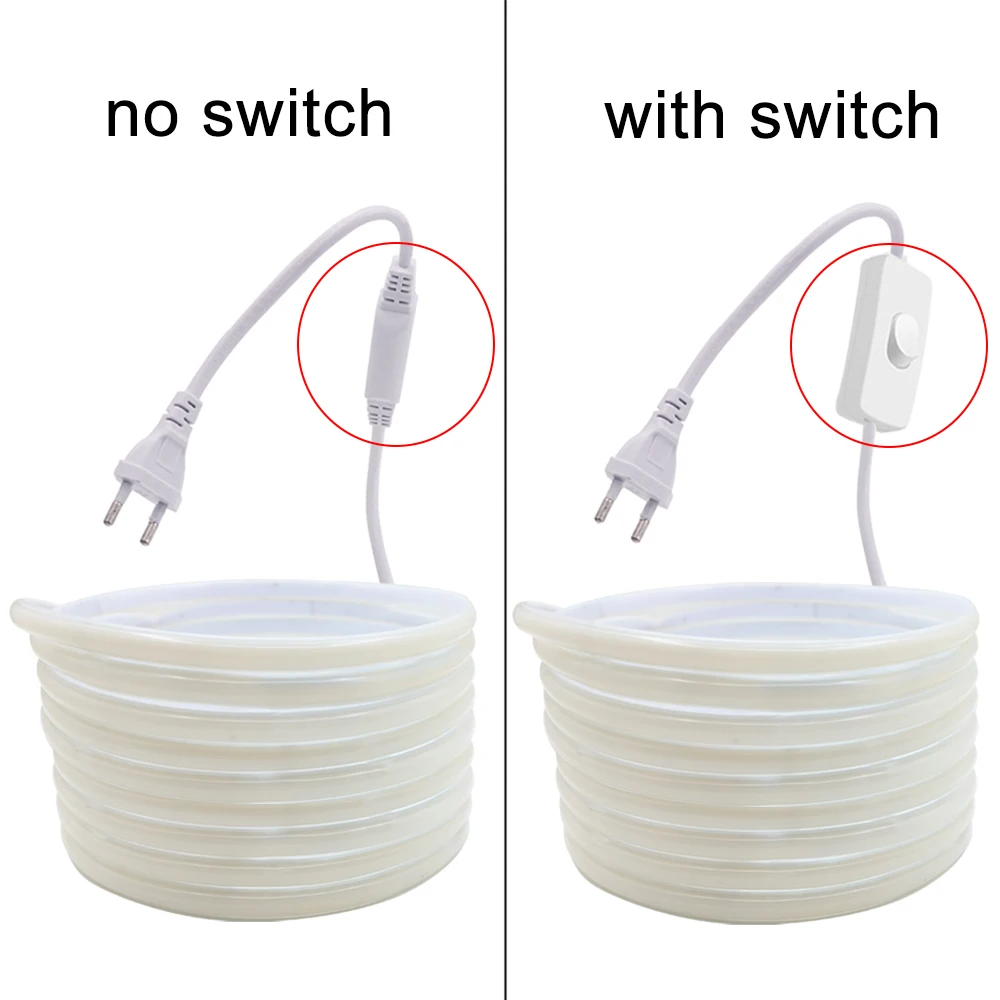 220V Led Strip High Brightness COB LED Strip 220V Flexible Ribbon for Room Bedroom Kitchen Lighting