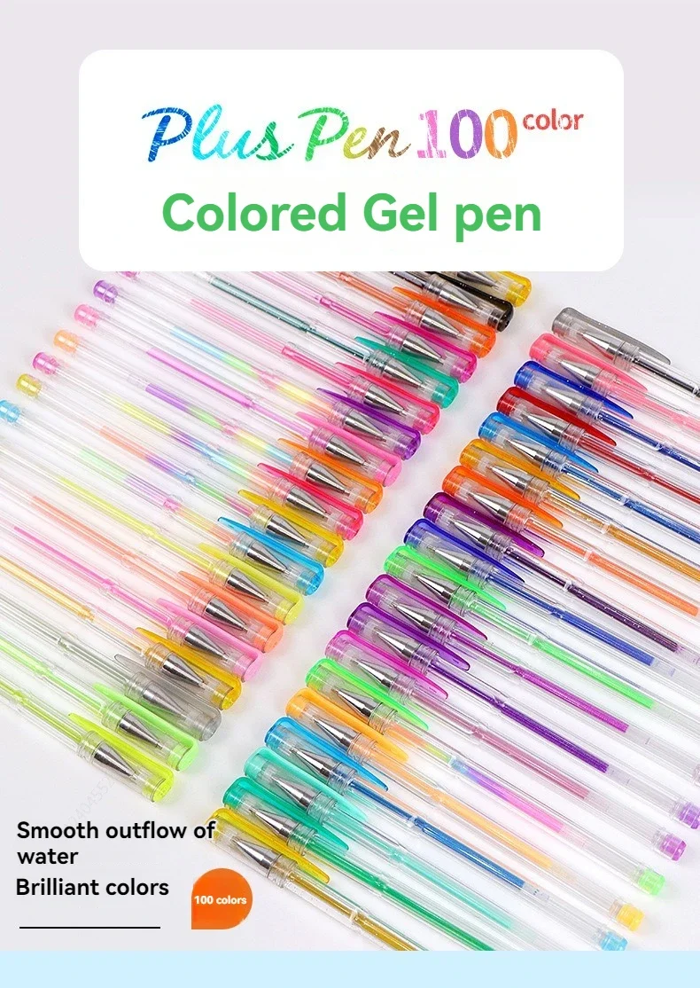 100/5Pcs Gel Pen Set 100 Colored Gel Pens for Coloring Books Drawing Doodle Crafts Scrapbooks Journaling Planner School Supplies