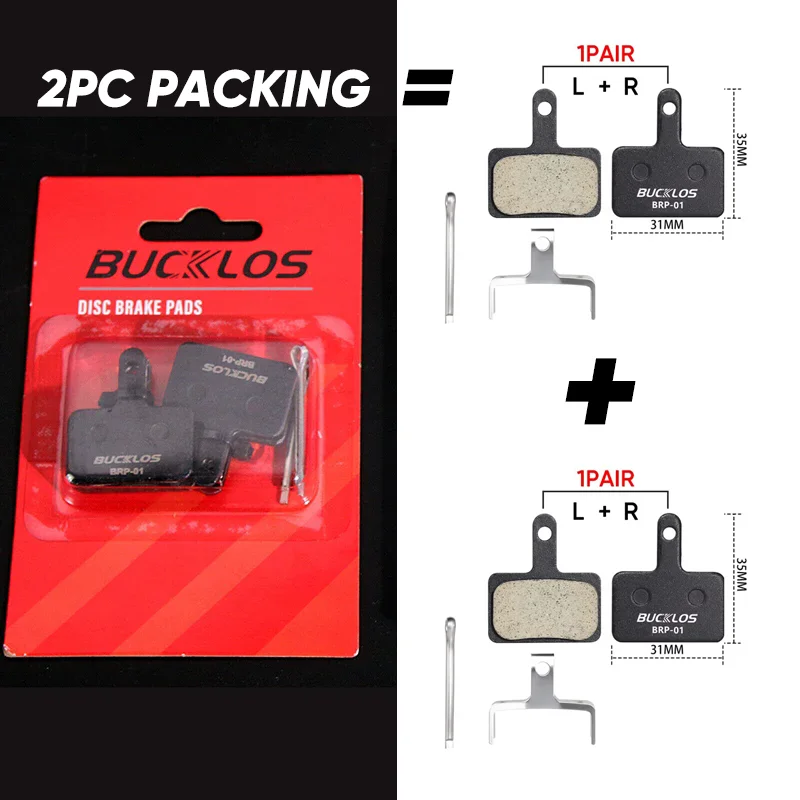BUCKLOS Semi-Metal Brake Pads Mountain Bike Hydraulic Disc Brake Pads for SHIMANO B01S B05S MTB Road Bicycle Cycling Brake Part