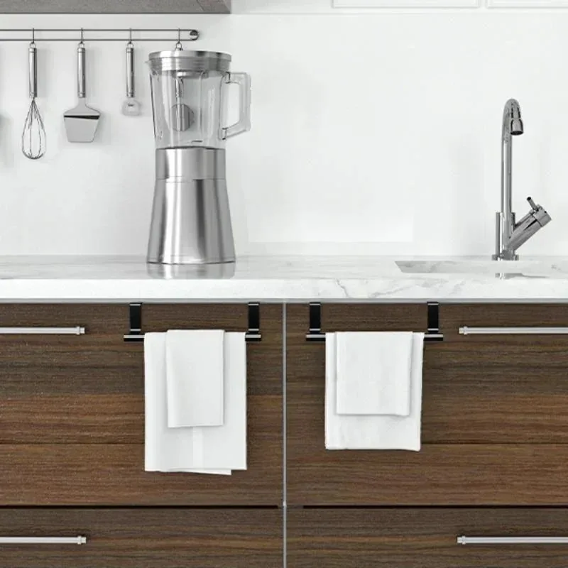 Towel Rack Over Door Stainless Steel Towel Bar Storage Organizer Bathroom Kitchen Cabinet Door Hanging Towel Rack