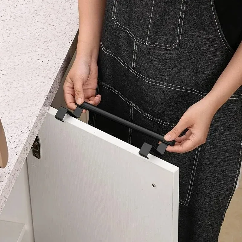 Towel Rack Over Door Stainless Steel Towel Bar Storage Organizer Bathroom Kitchen Cabinet Door Hanging Towel Rack