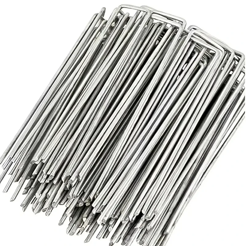 50-100pcs Galvanized Landscape Staples, Outdoor Decorative Stakes, Anti Weed Barrier Fabric Anti Rust Staples, U-Shaped Tent