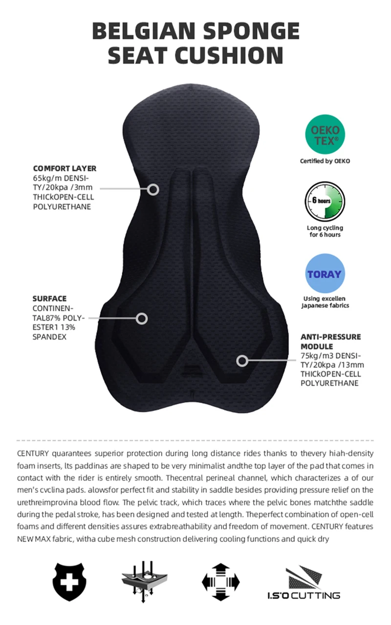 YKYWBIKE Men's Cycling Bib Shorts Road Bike Bibs Bicycle Tights Cycling MTB Bib Pants  with 6 Hours Padded Belgium Padding