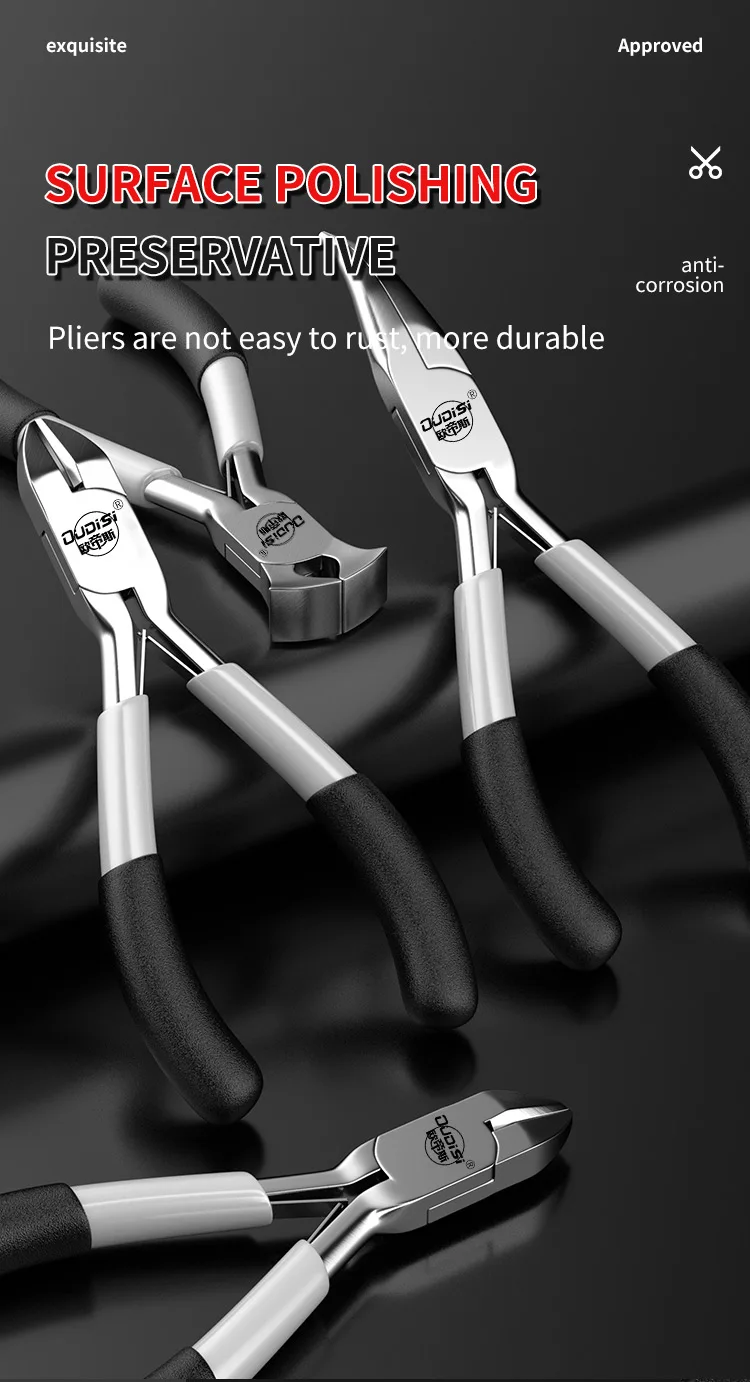Mini Pliers Diagonal Pliers Round Bent Needle Nose Cutter Handcraft Beading Insulated Plier for DIY Small Jewelry Pliers Tools