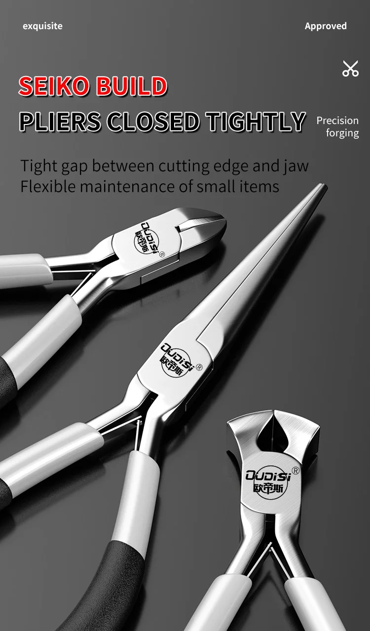 Mini Pliers Diagonal Pliers Round Bent Needle Nose Cutter Handcraft Beading Insulated Plier for DIY Small Jewelry Pliers Tools