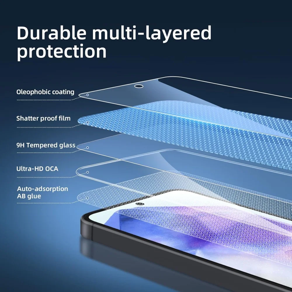 3PCS HD Tempered Glass For Samsung A18 A17 A27 A37 A57 A16 A26 A36 A56 A55 A53 A54 A35 A25 A15 Screen Protector Samsung Galaxy S26 S25 S24 Ultra Cristal Templado S24 FE S23 S22 S21 Plus
