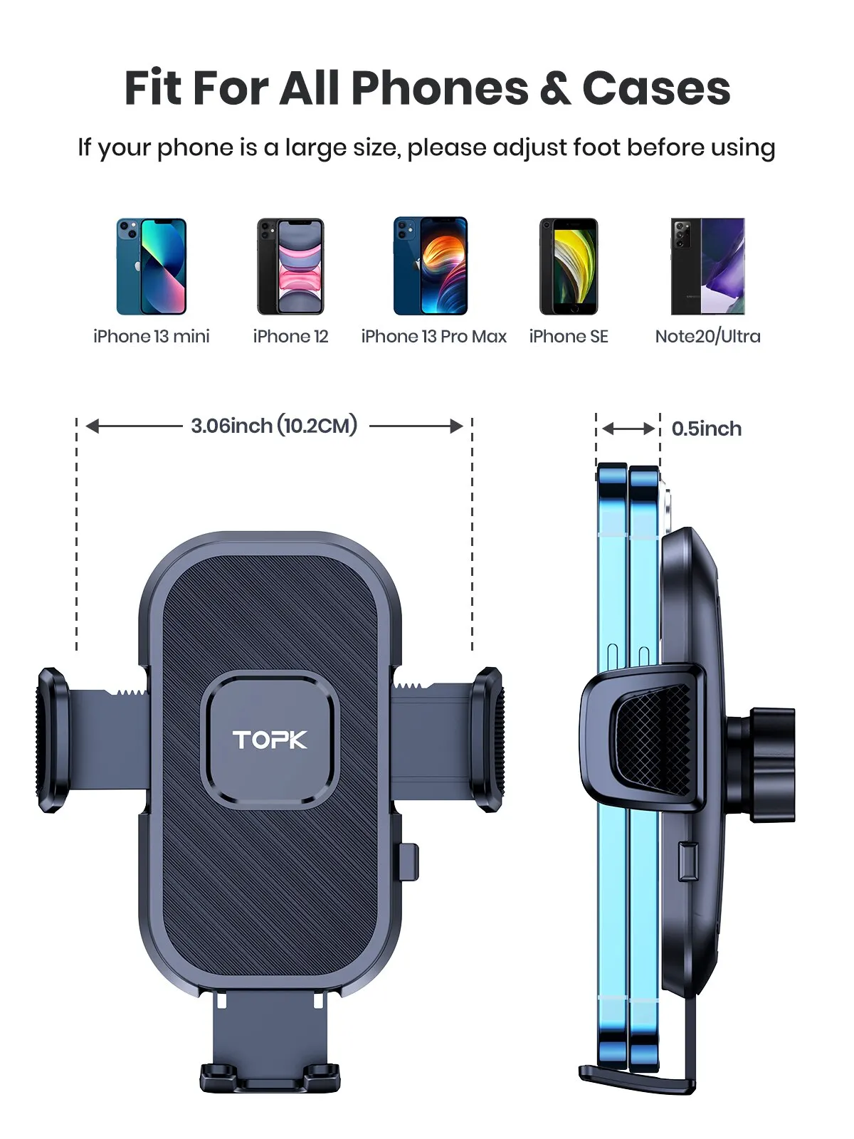 TOPK Car Phone Holder Gravity Stand for iPhone Xiaomi Samsung Car Mobile Support for Dashboard Windshield Air Vent Phone Mount