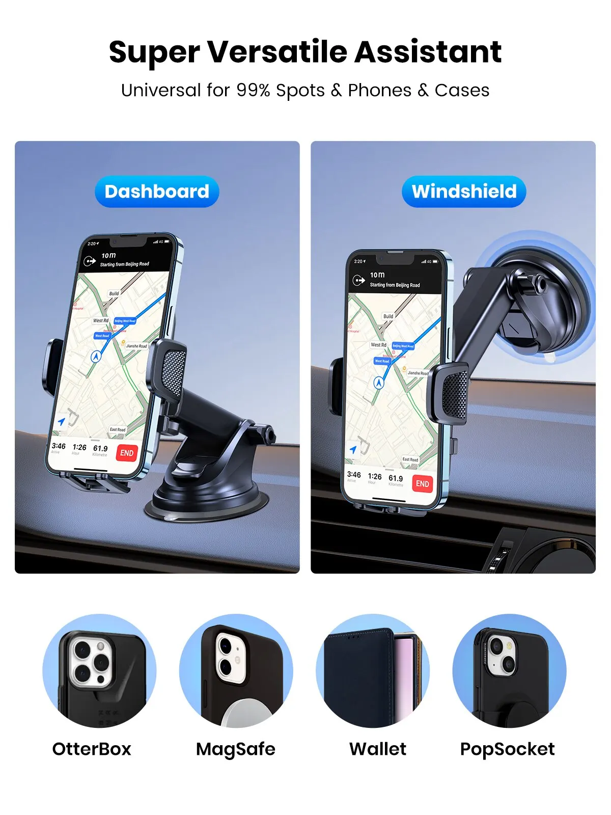 TOPK Car Phone Holder Gravity Stand for iPhone Xiaomi Samsung Car Mobile Support for Dashboard Windshield Air Vent Phone Mount