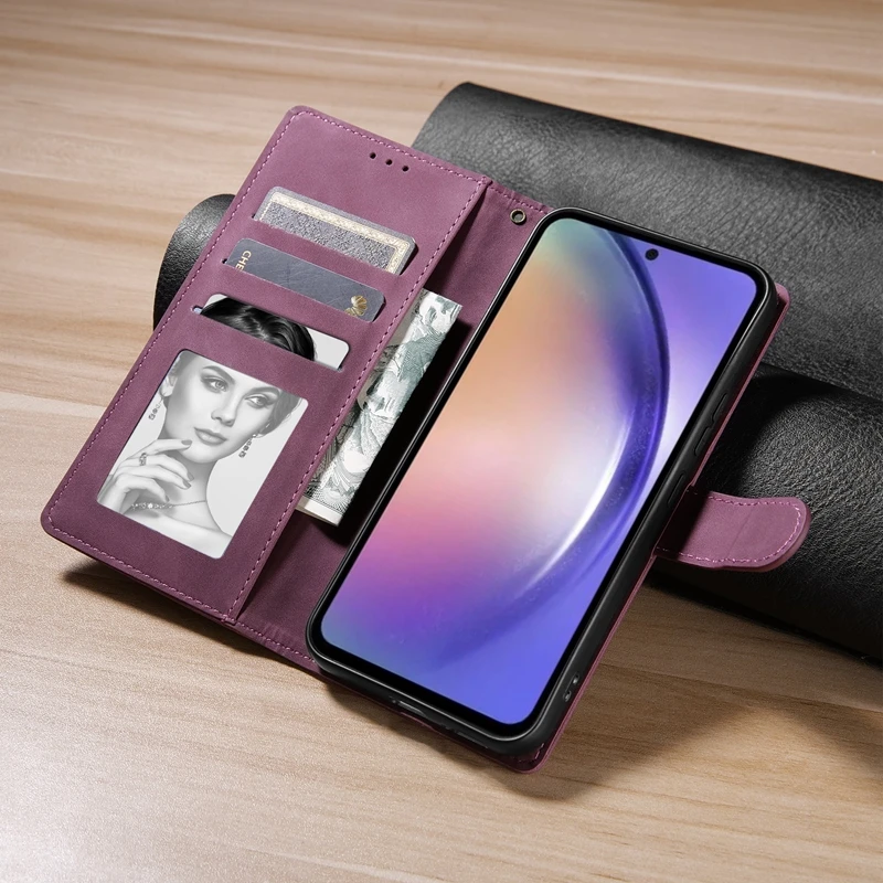 Wallet With Card Slot Flip Leather Case For Samsung Galaxy A05s A07 A13 A14 A15 A16 A17 A26 A34 A35 A36 A52 A53 A54 A55 A56 A71