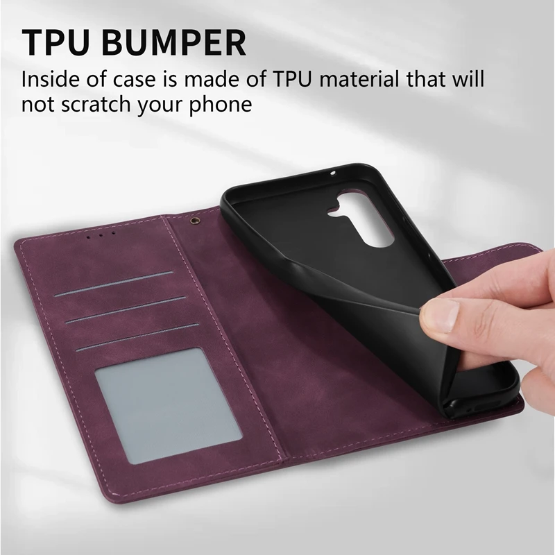 Wallet With Card Slot Flip Leather Case For Samsung Galaxy A05s A07 A13 A14 A15 A16 A17 A26 A34 A35 A36 A52 A53 A54 A55 A56 A71