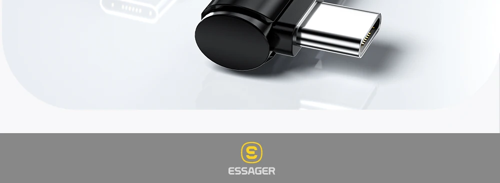 Essager 100W USB Type C To USB C Cable 90 Degree Angle For iPad MacBook Pro Xiaomi Samsung Huawei Fast Charging Type-C Date Wire