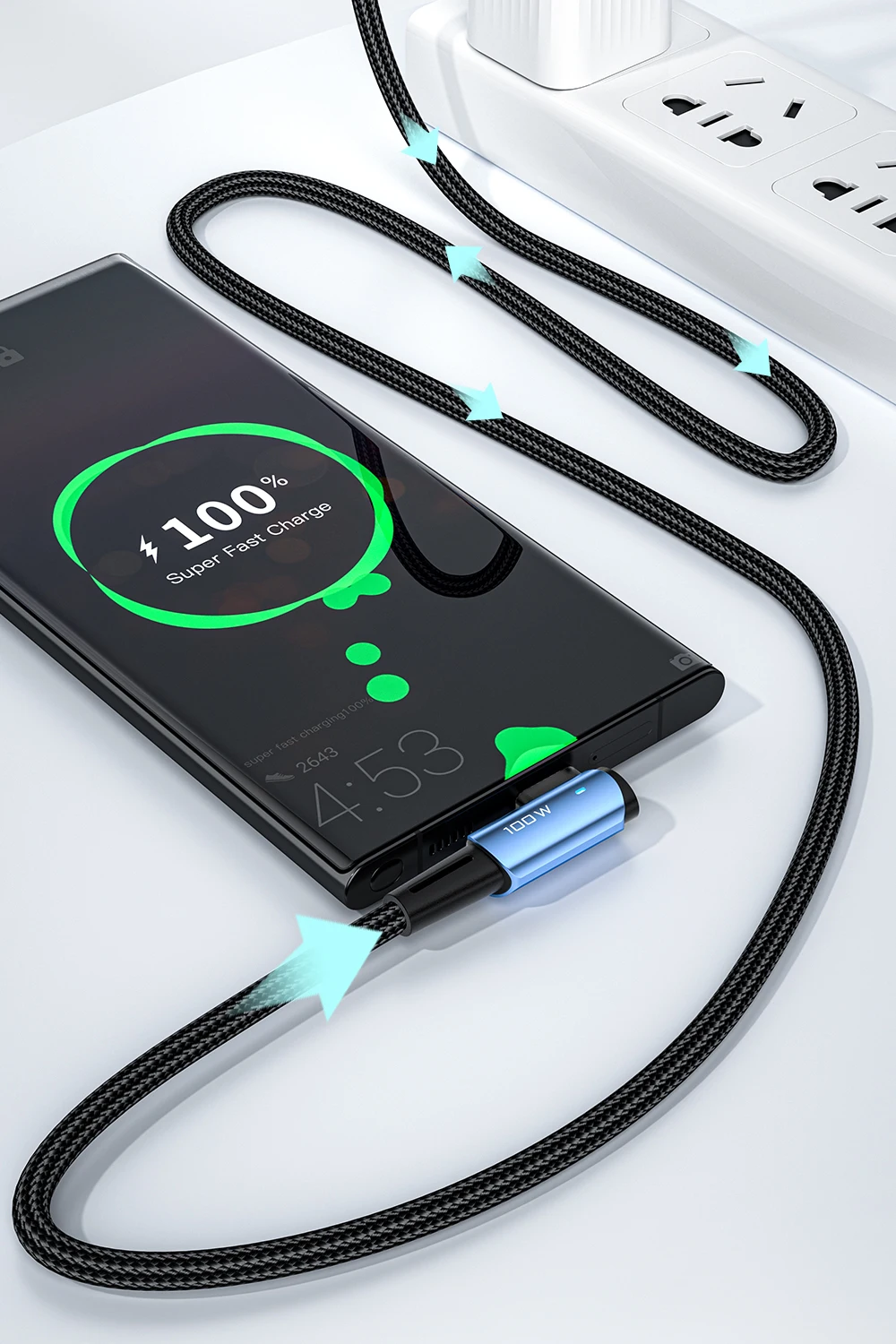 Essager 100W USB Type C To USB C Cable 90 Degree Angle For iPad MacBook Pro Xiaomi Samsung Huawei Fast Charging Type-C Date Wire