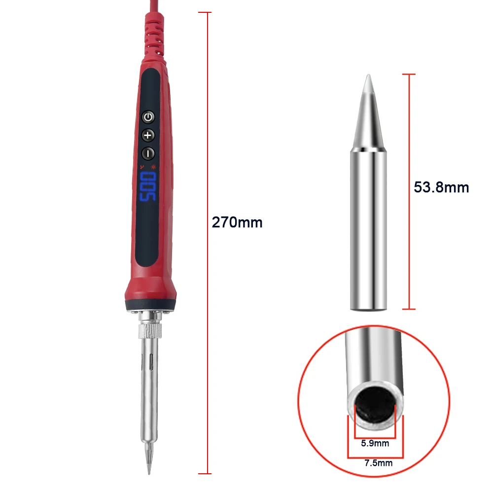 80W Soldering iron kit adjustable temperature LCD solder welding tools Ceramic heater soldering tips Tweezers soldering wire