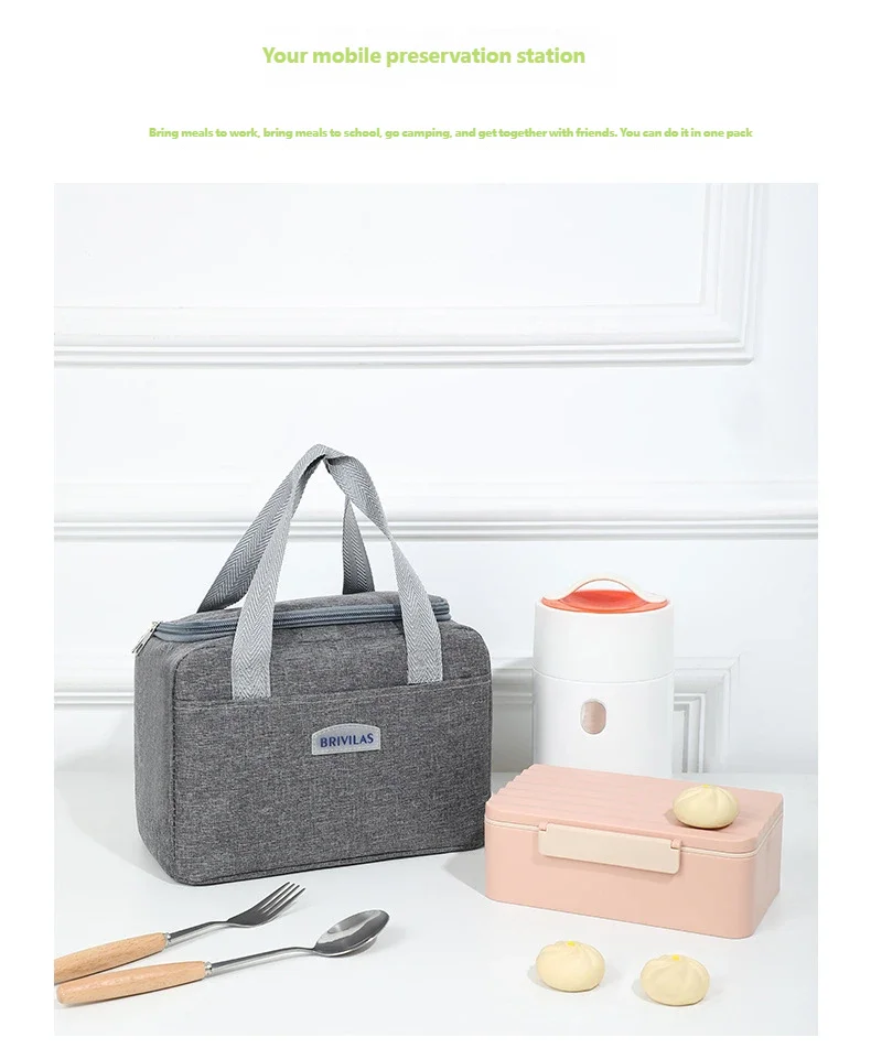 Lunch Bag with Shoulder Strap Handle Cooler Bag Women Portable Food Bag for Work Student Thermal Lunch Box Fridge Bag
